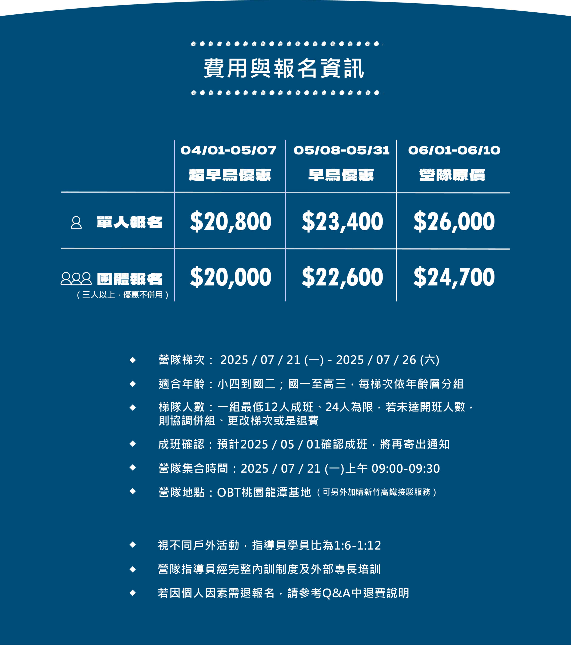 2025夏令營|6天5夜挑戰營 31 六天挑戰價格資訊0430 01 scaled